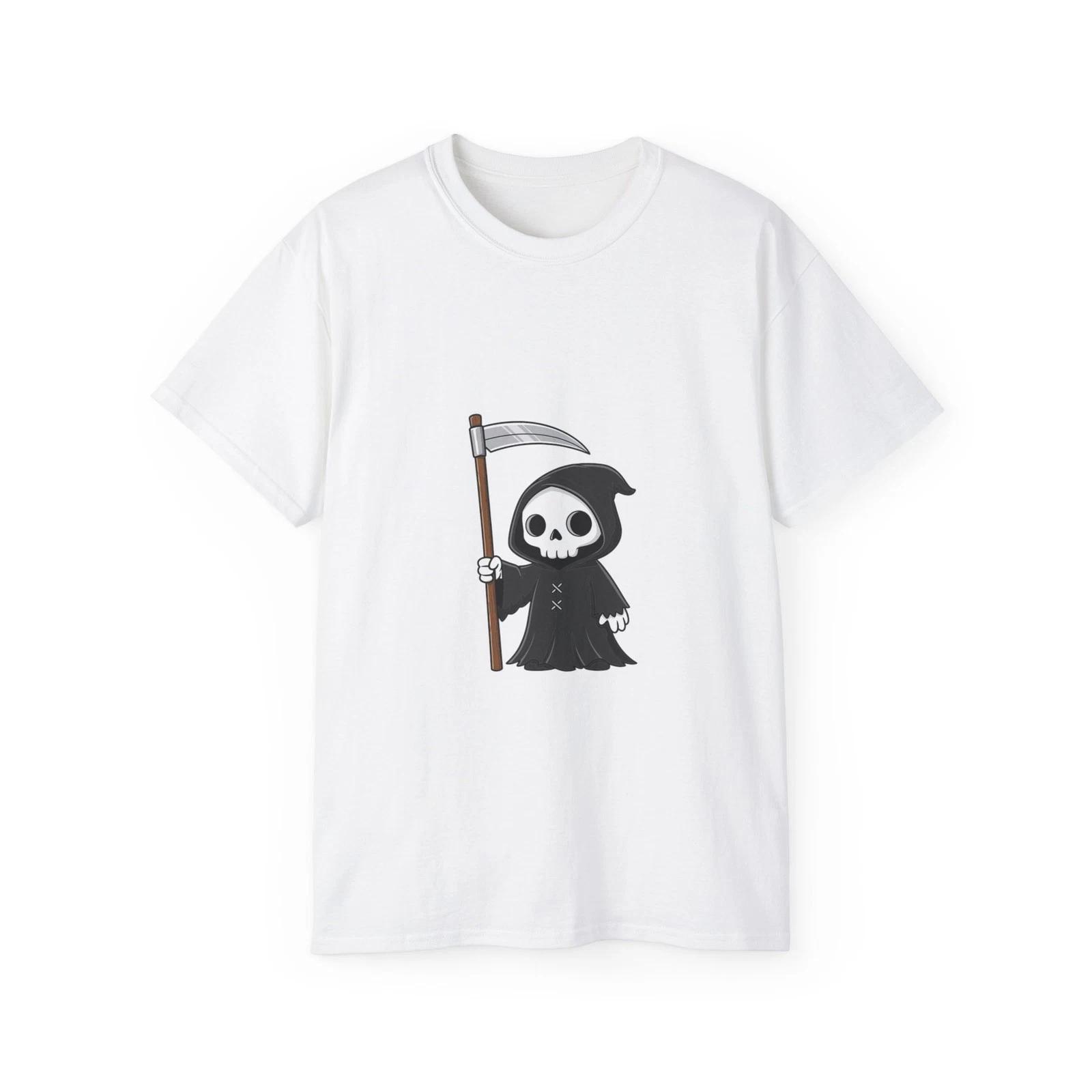 Cartoon Skull Grim Reaper Skeleton Death | Custom Graphic T-Shirt M