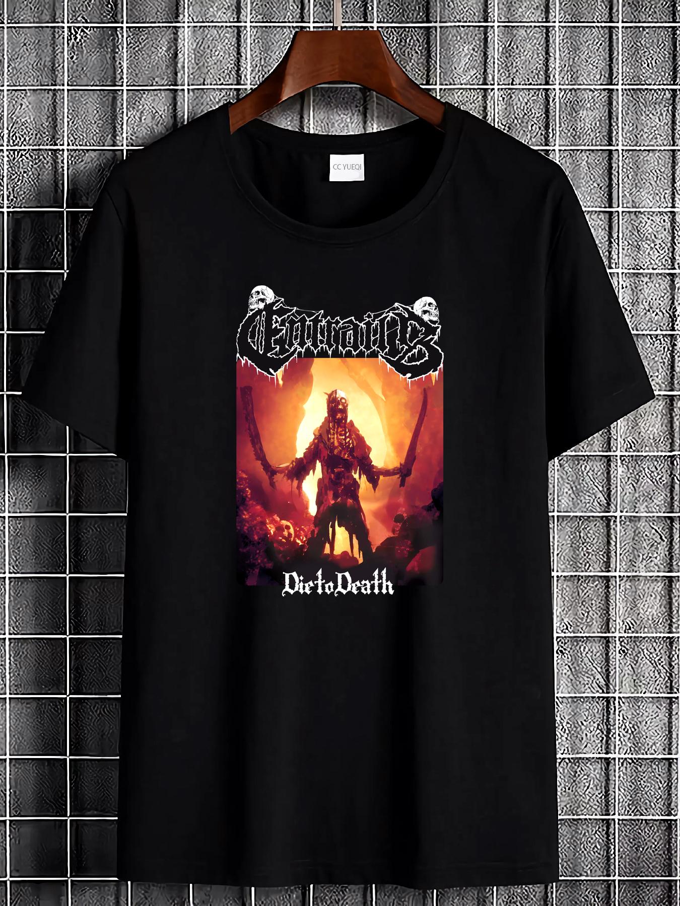 

Entrails Die To Death T-shirt Cotton Men s Elastic Comfortable Breathable Fashionable Casual Printed Men s Street Style Unise... S разноцветный
