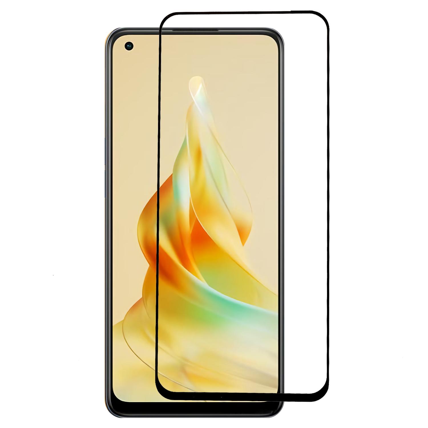 

RURIHAI for Oppo Reno8 T 4G High Aluminum-silicon Glass Screen Protector 0.26mm 9H Anti-explosion 2.5D Secondary Hardening Full Screen Film Type A
