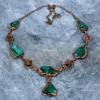 Green Tourmaline Gemstone Copper Electroformed Wife Gift Chain Necklace Jewelry VP-111