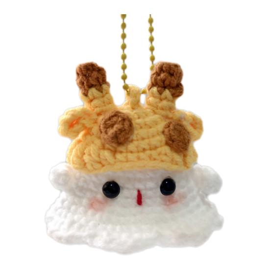 Halloween Crochet Ghost Ornament Cute Handmade Knitted Frog/Cat/Spider/Strawberry Ghost Hanging Decoration for Car Rearview Mirror Bag Charm