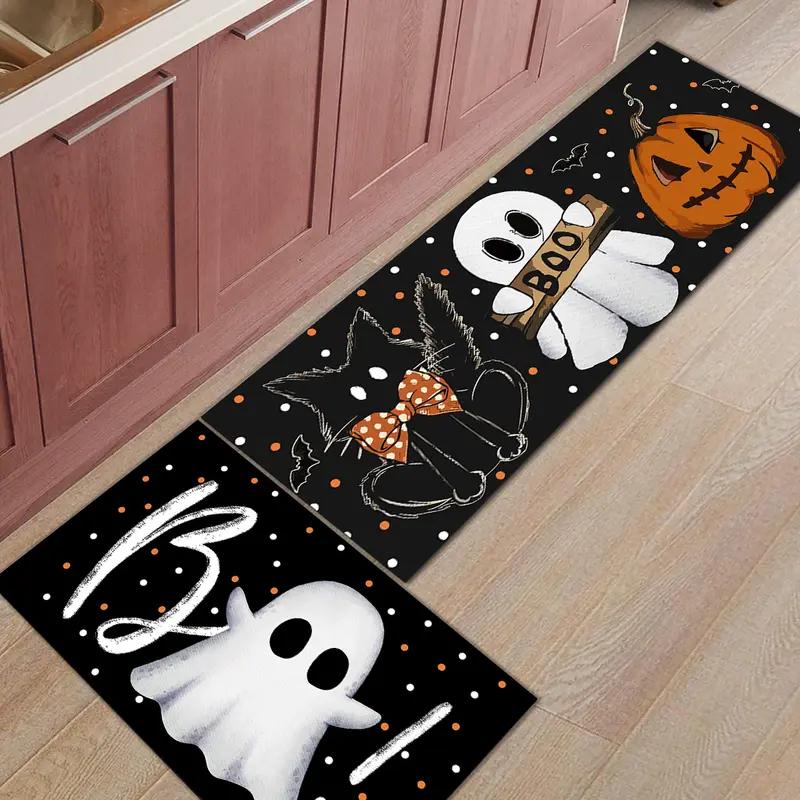 Cartoon Halloween Kitchen Rug Anti-slip and Anti-stain Floor Mat Entrance Corridor Floor Mat Festival Home Decoration