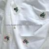 Light Apricot Cotton Fabric with Small Embroidered Flowers - Fresh Style for Women's Clothing and Children's Bags.
