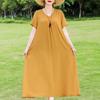 Elegant Women's Dresses Summer Vintage Clothes Plus Size Short Sleeve Casual Loose Long Dress