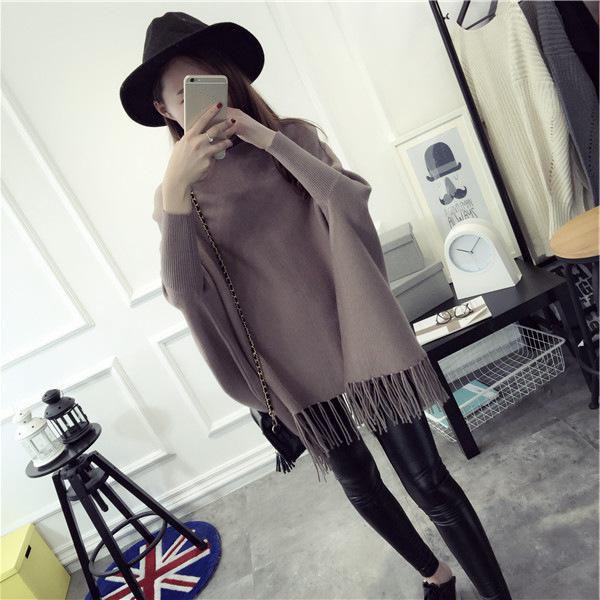 2021 Female Wrap and Swing Women Sweaters Winter  Leisure Long Sleeve Out Jacket  Long Section Tops