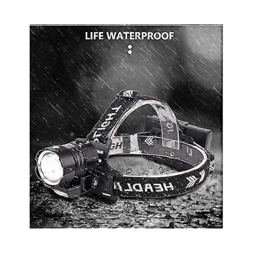 12000 Lumens Rechargeable LED Headlamp, XHP90 Powerful Headlamps High Power Head Torch 4 Modes Zoomable Work Light with Power Indicator
