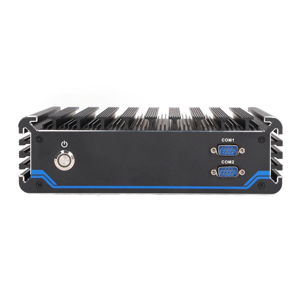 Industrial Computer 4 Way POE Port Mini Computer Good Heat Dissipation Fanless Industrial PC 100‑240V EU Plug