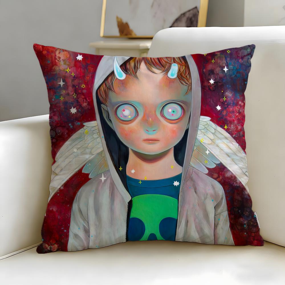 classic artist Hikari Shimoda Cushion Cover Soft EasyWash Pillow Case Versatile for Couch Bed Travel and Office