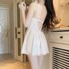 Satin Sleepwear Set With Deep V Neck And Bust Padding For Relaxing Nightwear For Women