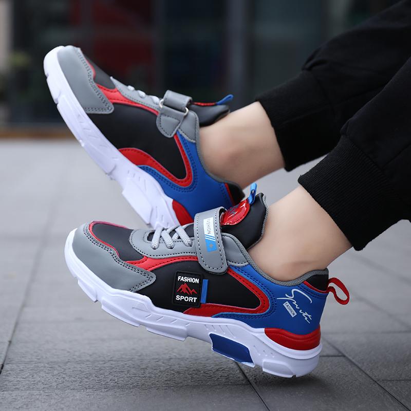 Kinder PU Leder Sneaker Rutschfeste Laufschuhe für Kinder Wasserdichte Sportschuhe Outdoor-Schuhe Atmungsaktiv