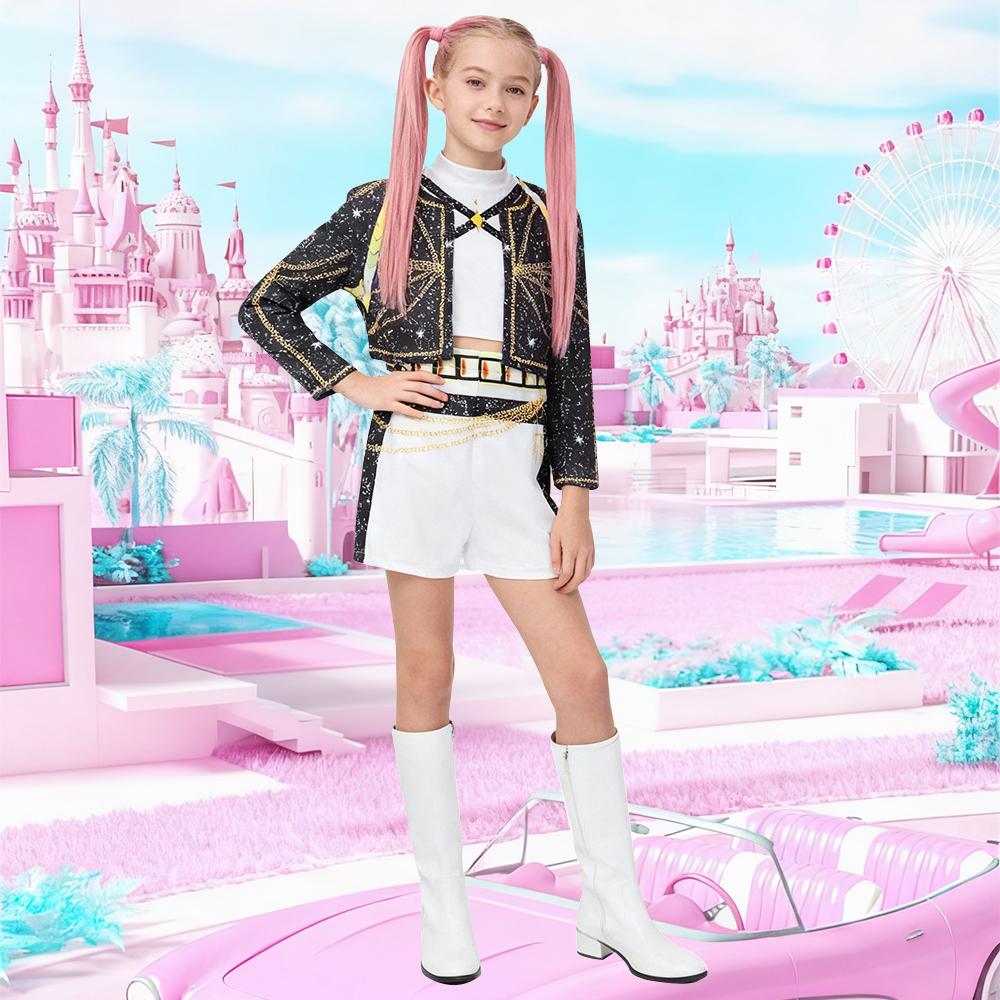 Kids Anime Kpop Demon Hunters Cosplay Costume Huntrix Rumi Mira Zoey Dress Girls Halloween Party Fancy Dress