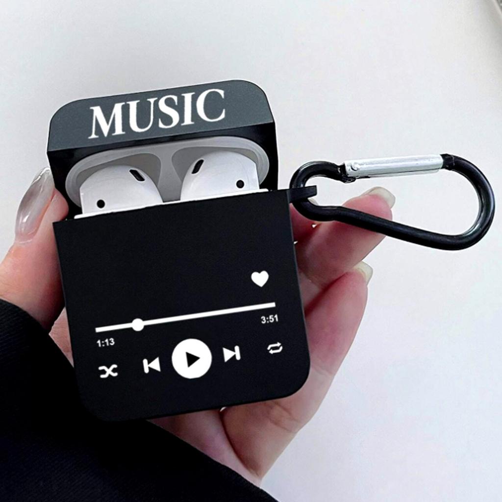 Music square case for Apple AirPods wireless bluetooth headset anti-drop protection soft case cover matte case