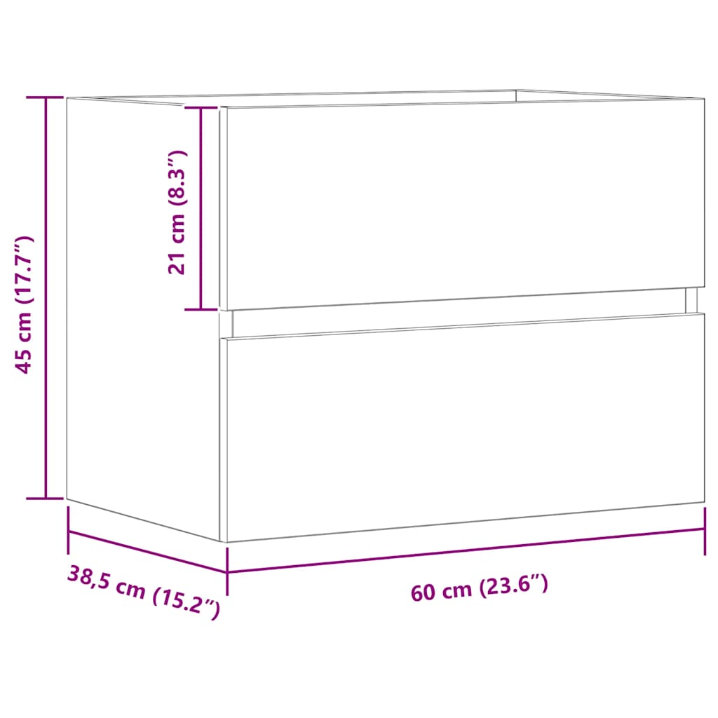 Bathroom Cabinet Artisan Oak 60 X 38.5 X 45 Cm Particleboard