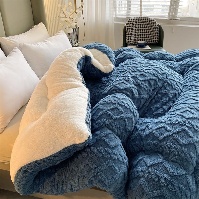 Blanket for Bed Super Thick Warm Comforter For Winter Polyester Sherpa Weighted Blanekts Warm Quilted Comforters Edredones