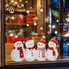 Snowman Window Cling 1/2 Sheets Christmas Cling Cartoon Decorative Glass Clings Sticker Waterproof Static Decal for Winter Holiday Party Decorations