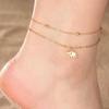 Cute Bear Cat Double Layer Beads Chain Foot Bracelet Women Stainless Steel Animal Elephant Octopus Summer Accessories Jewelry