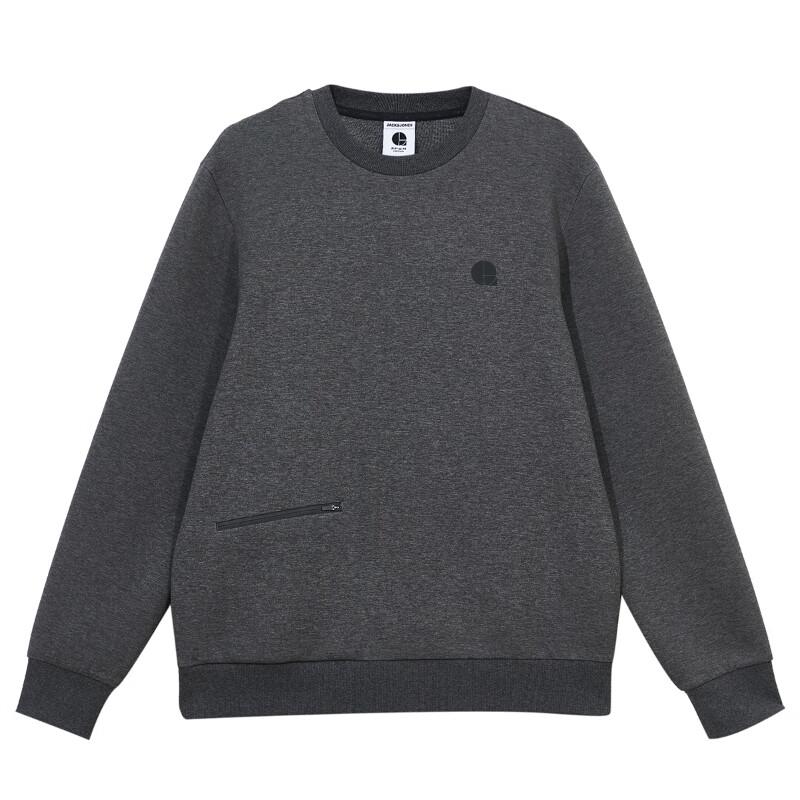 JACK&JONES Men's Spring 2024 Letter Print Crew Neck Long Sleeve Sweatshirt