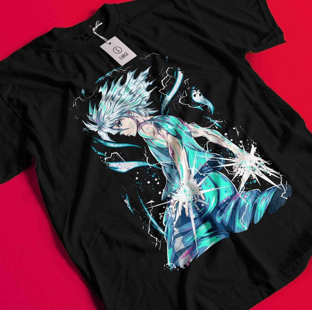 

Killua Tshirt Hisoka Shirt Hunter X Hunter Manga Strip HXH Tee Anime Gon T-Shirt BB1156 2XL