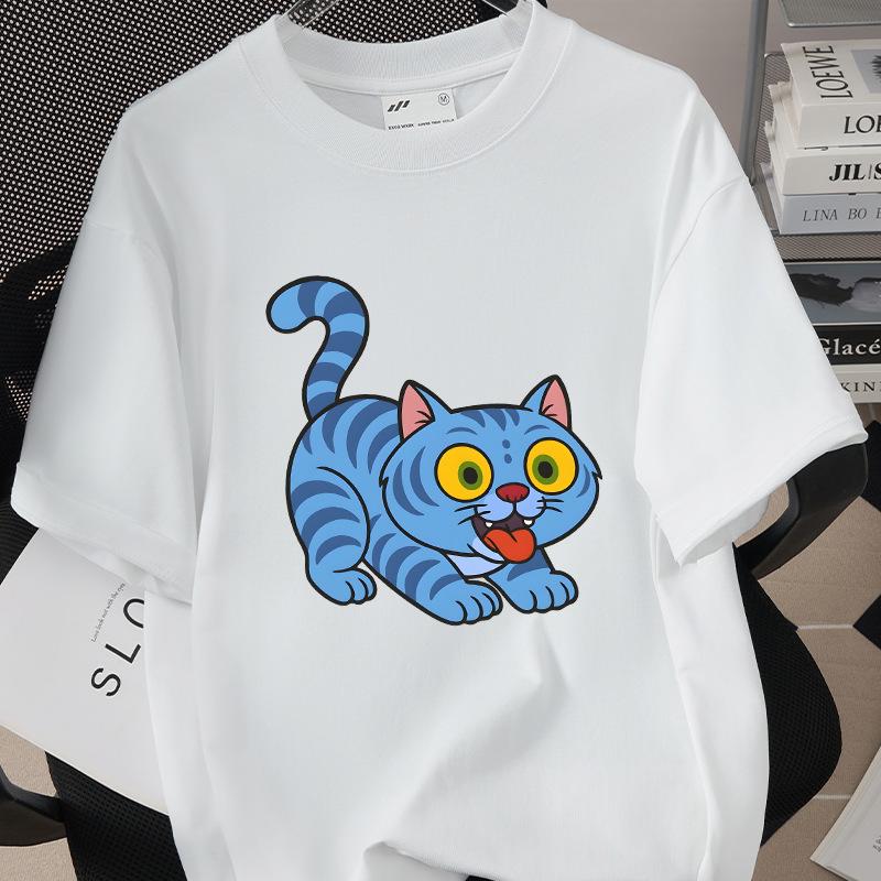 Demon Hunters Cartoon Tiger Printed T-shirt Harajuku Round Neck Casual Short Sleeve Summer Woman Top Casual Clothing Tops