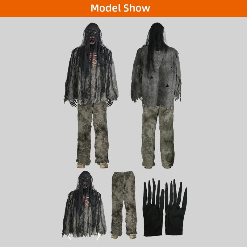 Childrens Corpses Costume Scary Halloween Corpses Costume Set Living Corpses Role Play Costume for Haunts House