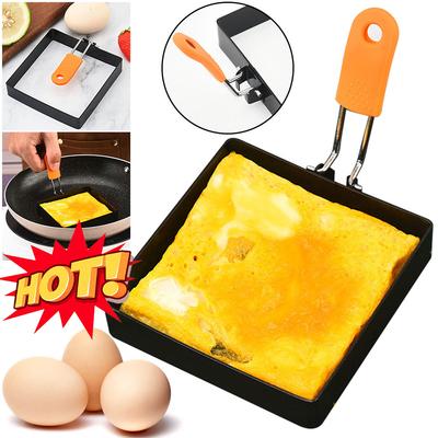 1/2 Stück Eierringe Pfannkuchenform Set Set Edelstahl Spiegelei Quadratische Grillplatte Pfannkuchenformer Sandwich Kochen Küchenwerkzeug