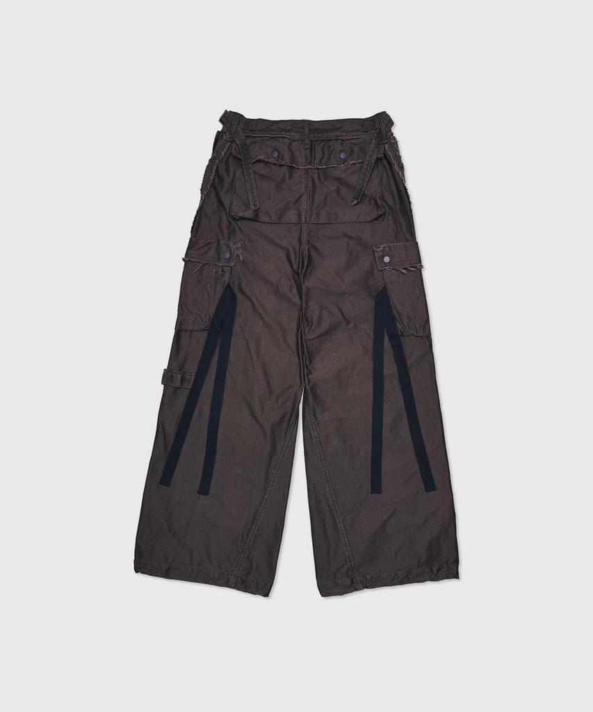 Maineoseu Slash Seam Twist Cargo Pants(Pigment Dyed Moleskin) - Mocha