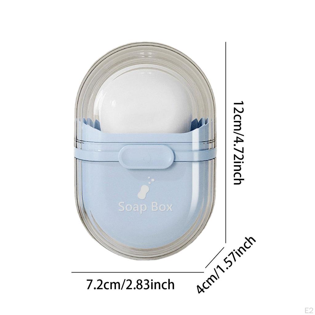 Travel Soap Box Closable Dish Portable Bar Holder, Sealing Case with Lid for Holiday,