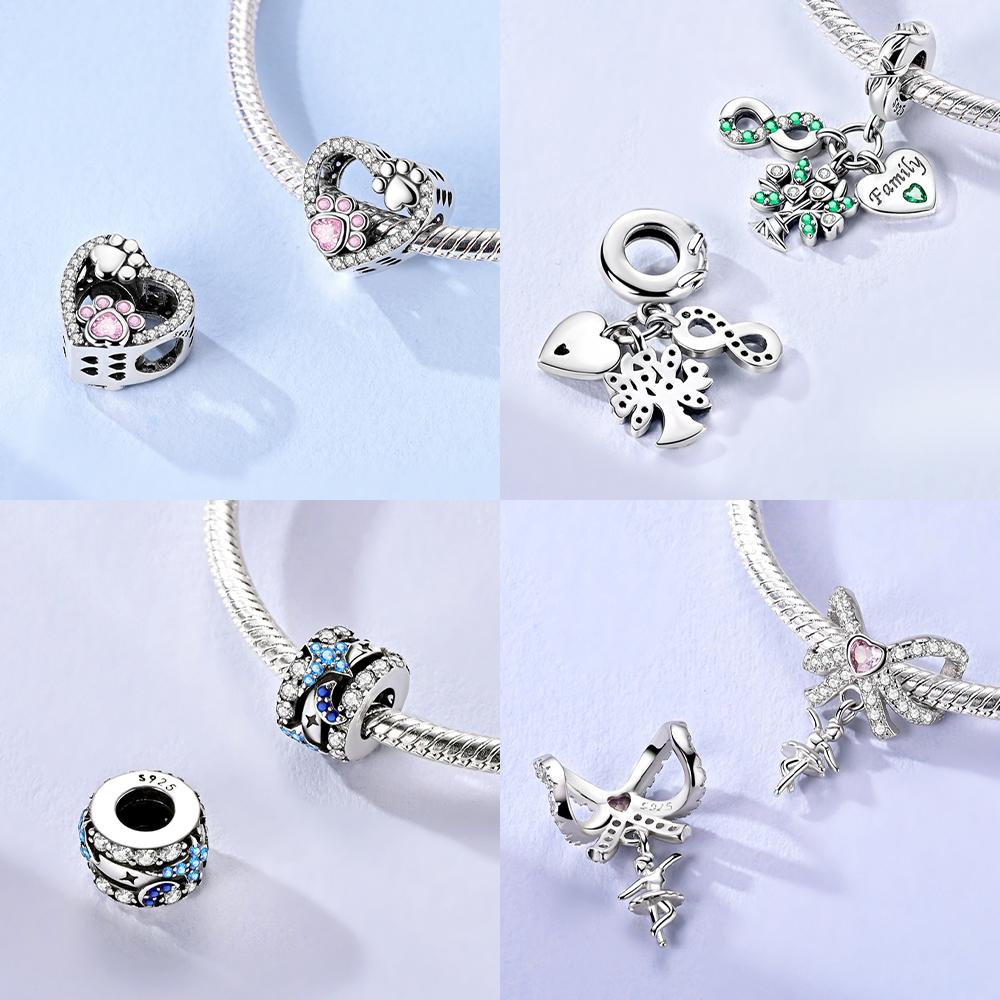 Elegant Copper Bracelet Diy Accessories Jewelry Gifts Charms Beads Original Infinity Love Dangle Like Snake Entangle Beads