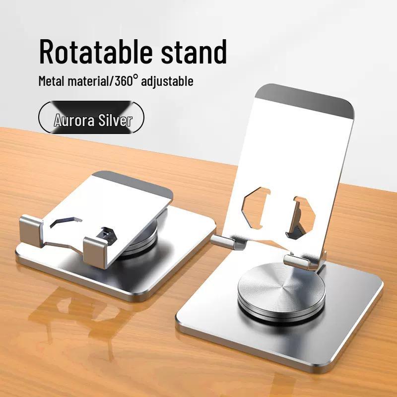 360° Rotating Aluminum Desktop Phone Holder - Foldable & Multifunctional Stand, Perfect Creative Gift