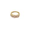 Real Gold Light Luxury Full Diamond Personalized Ring Opening Adjustable Simple Jewelry Japanese Ring Couple Ring
