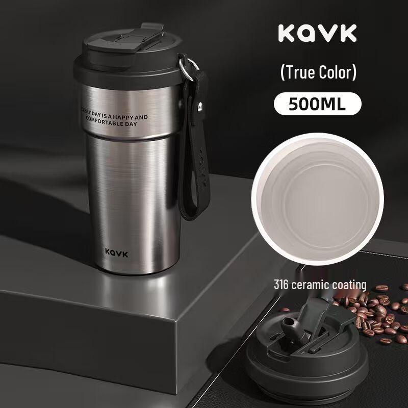 Shangqi 500ml Portable Stainless Steel Insulated Mug with Ceramic Liner