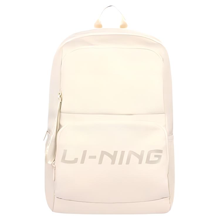 Li Ning Casual Sports Travel Lightweight Large Capacity Fabric Backpack Kids Backpack Off-White YBSU117-6 Black