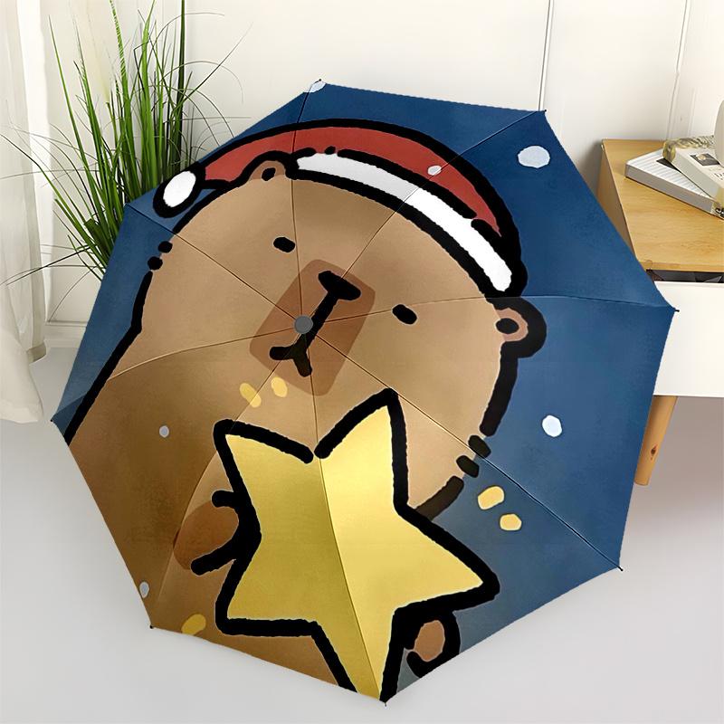 

Capybara Themed Travel Umbrella-8 Ribs Automatic Opening and Closing, Portable Folding Design, Compact and Stylish Umbrella Suitable for Out