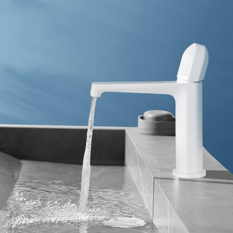 Grey/White/Black/Chrome Bathroom Hot And Cold Mixed Basin Faucet Brass Light Luxury Home Bathroom Cabinet Hand Wash Basin Tap