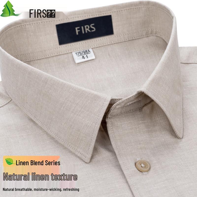 Shanshan Men s Easy-Care Linen Blend Long-Sleeve Shirt 39