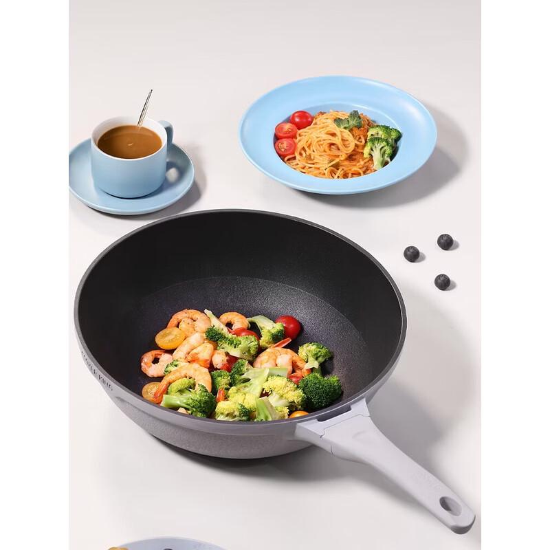 COOKER KING 32cm Non-stick Flat-Bottom Stir-Fry Pan