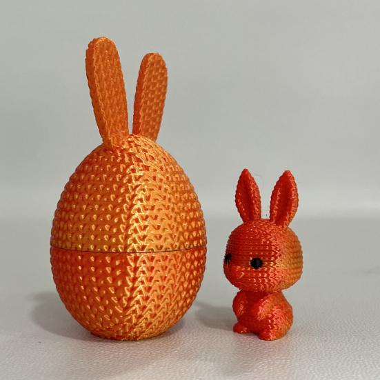 3D-gedrucktes Osterhasen-Ei Vorgefülltes Osterei mit Hase darin Osterkorb-Füller für Zuhause Büro Schreibtisch Dekoration