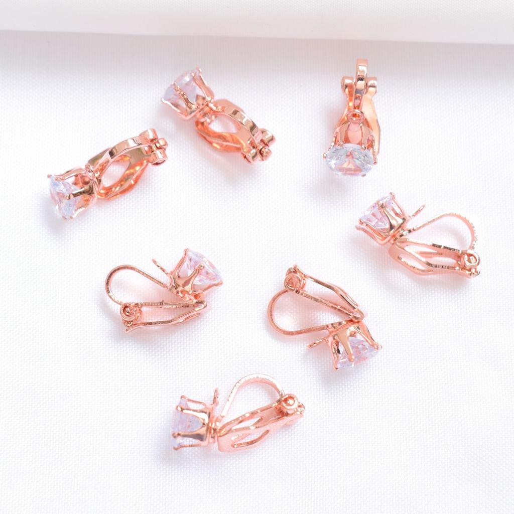 10pcs 18k Gold Ear Clip Converter Painless Invisible Spiral Diamond Without Ear Piercing Ear Clip DIY Earrings Ear Clip Accessories