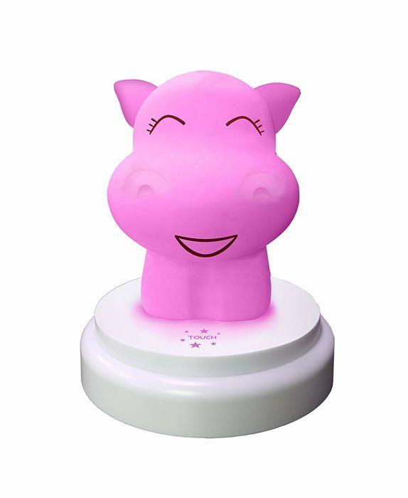 Veilleuse hors puériculture Alecto - Silly Hippo - Veilleuse LED Automatique en Forme Hippo rose