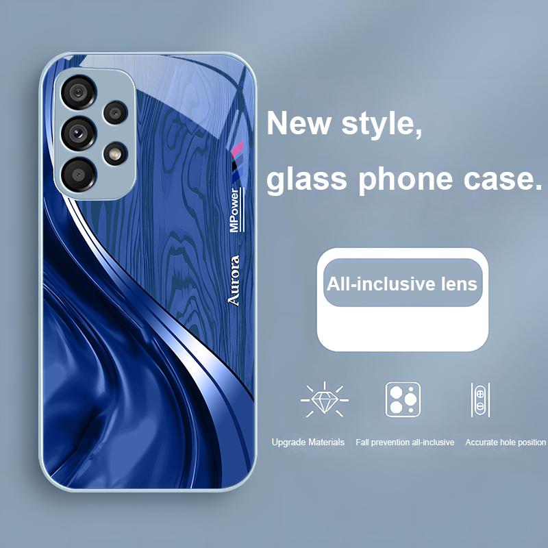 Wood Grain Silk Silver For Samsung Galaxy Note 10 Plus S20 21 FE S23 Ultra S8 9 A70 72 73 50 51 52 53 Tempered Glass Phone Case