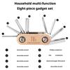 Portable 8 In 1 Bike Multitool Folding Bicycle Repair Tool 45CR Steel Electroplated Titanium Allen Wrench Screwdriver Kit