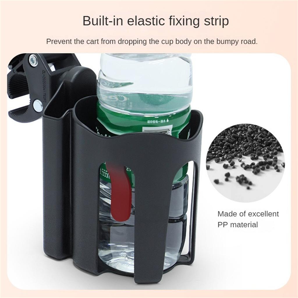 Portabicchieri per passeggino 2 in 1 con supporto per telefono Accessorio per carrello portabottiglie girevole universale a 360 gradi