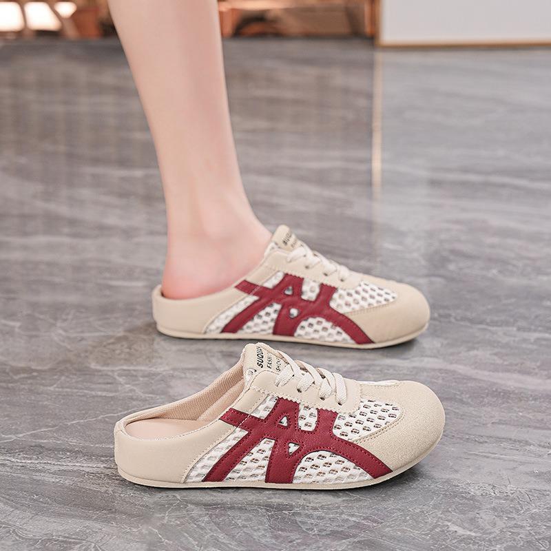 Fashion 2025 Summer New Slippers Womens Retro Breathable Flat-Soled Shoes Casual Outdoor Slip-On Shoes Soft Slippers Discounted Sandals