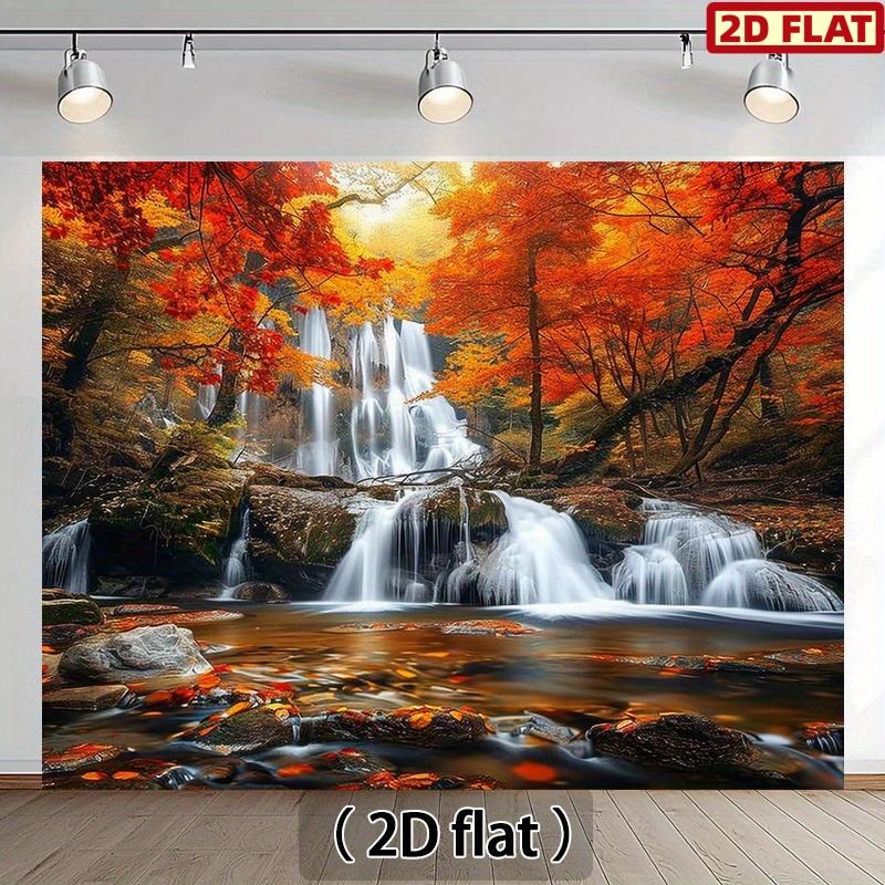 2D Plane 1 Piece with Autumn Leaves and Waterfall Background Suitable for Parties Weddings and Birthdays