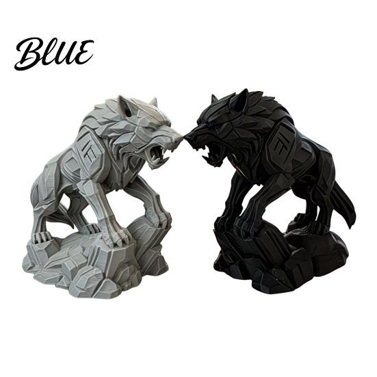 Office Desk Decoration Collectible Desktop Wolf Mechanical Statue 3D Printed Style Figurine Ornament Sculpture Tabletop for Shelf Animal
