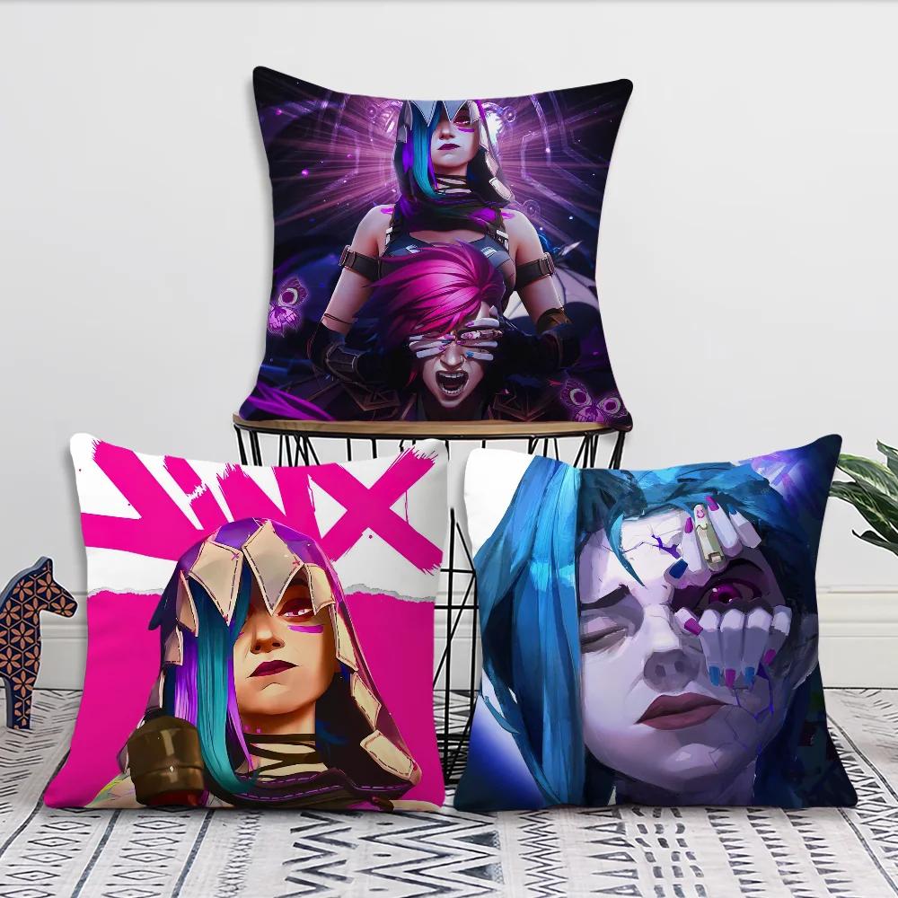Cartoon A-Arcane Season 2 Vi J-Jinx Decoration Room Home Sofa living Office Car Nordic Simplicity Pillow Cover
