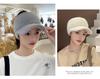 Women's Fleece-lined Wool Knitted Wide Brim Visor Hat for Autumn & Winter Sports