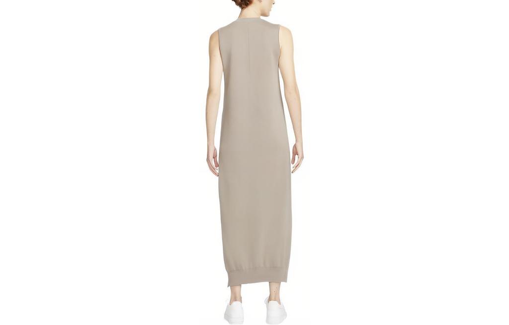 Nike Sleeveless Dresses Women's Stone Color Crew Neck Moderate Long DH2918-230