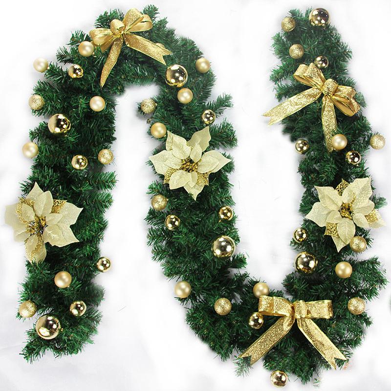 New Arrival 27M Wedding Decorated Light up Wreath Garland for Fireplace Tree