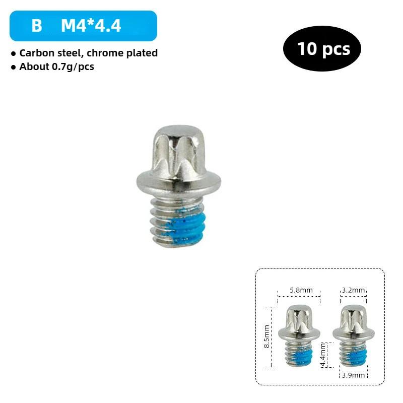 Lot de 10 Boulons Antidérapants pour Pédales de Vélo avec Jeu de Clés Décalées M4 Goujon en Acier Goupille Vis Set pour Pédales Hexagonales Vélo VTT Route